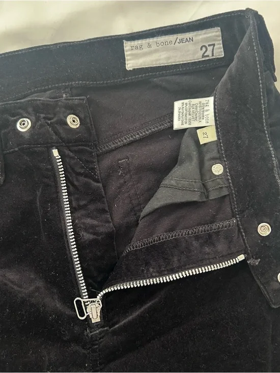 Rag & Bone Black Dojo Velvet Pant 27 - Picture 8 of 16